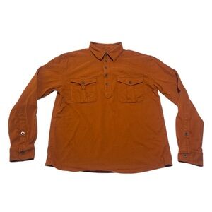 Bob Timberlake 1/4 Button Down Collared Shirt Rust Orange Men’s Size Medium